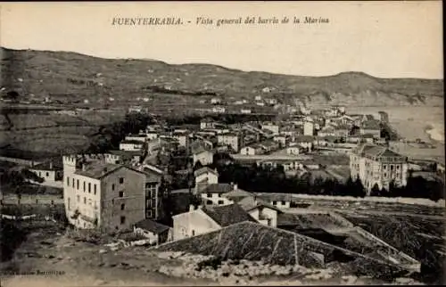 Ak Hondarribia Fuenterrabia Baskenland, Gesamtansicht des Marina-Viertels