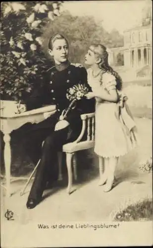 Ak Kronprinz Wilhelm von Preußen, Prinzessin Victoria Luise, Was ist deine Lieblingsblume