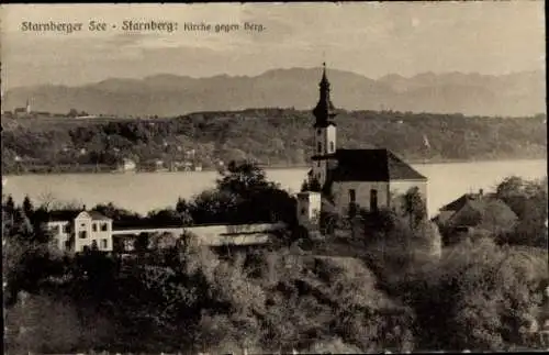 Ak Starnberg am Starnberger See Oberbayern, Kirche, Panorama