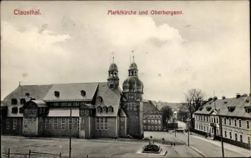 Ak Clausthal Zellerfeld im Oberharz, Marktkirche, Oberbergamt