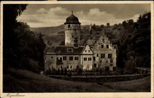 Ak Mespelbrunn im Spessart, Schloss, Rückseite