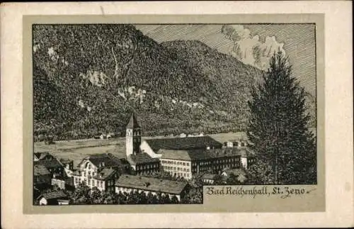 Künstler Ak Bad Reichenhall in Oberbayern, St. Zeno