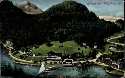 Ak Urfeld am Walchensee Kochel am See, Panorama