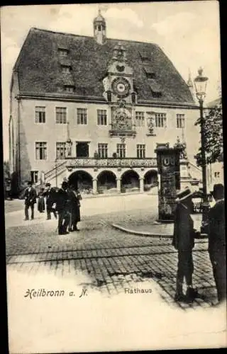 Ak Heilbronn am Neckar, Rathaus, Litfaßsäule