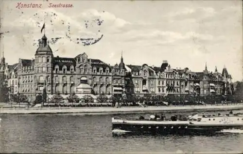 Ak Konstanz am Bodensee, Seestraße, Schiff