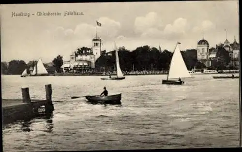 Ak Hamburg Nord Uhlenhorst, Uhlenhorster Fährhaus, Boote