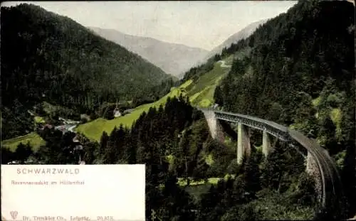 Ak Freiburg Breisgau, Ravennaviadukt im Höllenthal, Berglandschaft