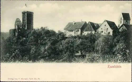 Ak Zavelstein im Schwarzwald Württemberg, Teilansicht, Ruine