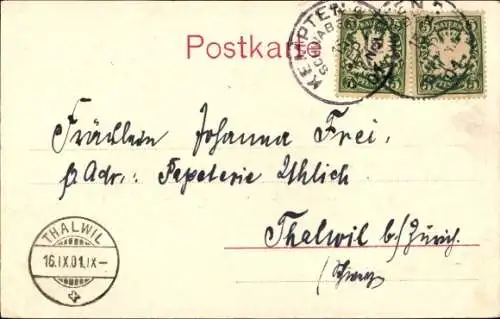 Ak Kempten im Allgäu Schwaben, Residenzplatz