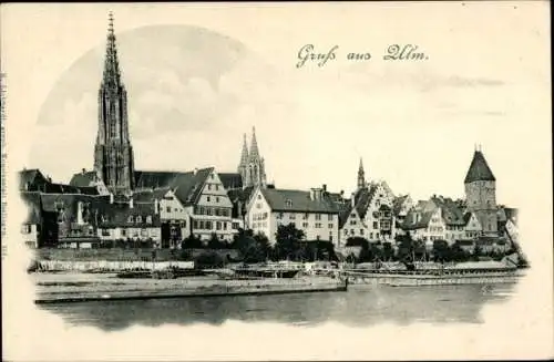 Ak Ulm an der Donau Baden Württemberg, Blick auf den Ort, Kirche