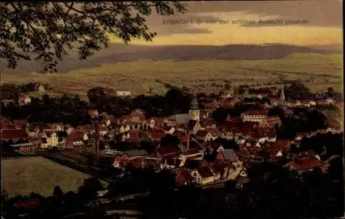 Ak Erbach im Odenwald Hessen, Blick von der schönen Aussicht, Panorama