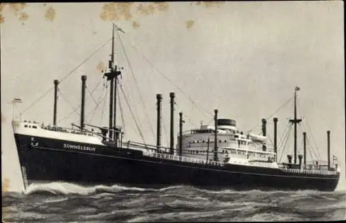 Ak Dampfer M.V. Sommelsdyk von der Holland Amerika Line