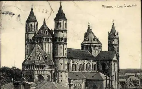 Ak Worms am Rhein, Dom