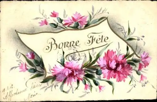 Handgemalt Ak Glückwunsch, Nelken