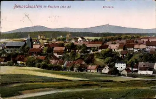 Ak Benneckenstein Oberharz am Brocken, Blick auf den Ort