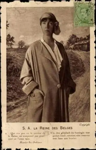 Ak La Reine des Belges, Königin Elisabeth Gabriele in Bayern, Königin von Belgien