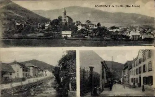 Ak Buhl Bühl Elsass Haut Rhin, Panorama, Straßenansicht