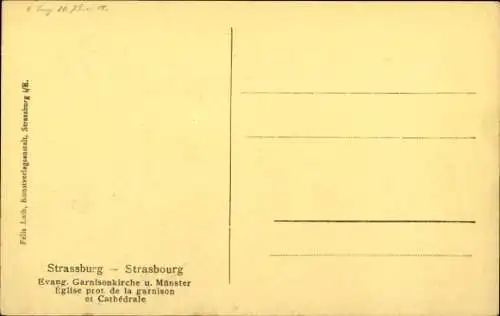 Ak Strasbourg Straßburg Elsass Bas Rhin, Garnisonkirche und Münster