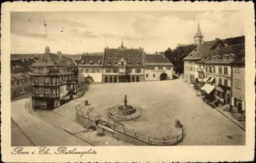 Ak Barr Elsass Bas Rhin, Rathausplatz