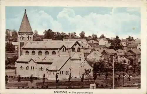 Ak Boussois Nord, Panorama mit Kirche