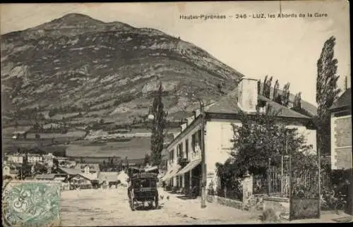 Ak Luz Saint Sauveur Hautes Pyrénées, Umgebung des Bahnhofs