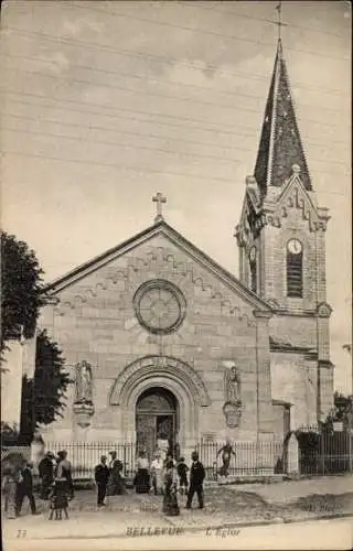 Ak Bellevue Meudon Hauts de Seine, Partie vor der Kirche