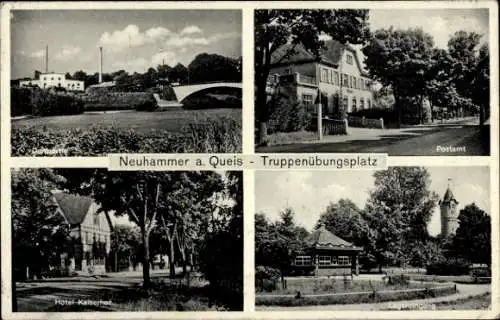 Ak Świętoszów Neuhammer am Queis Schlesien, Truppenübungsplatz, Post, Hotel Kaiserhof