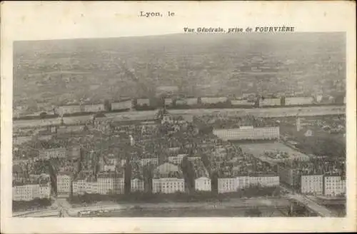 Ak Lyon Rhône, Gesamtansicht von Fourviere