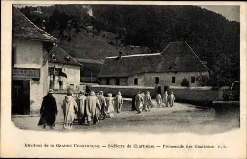 Ak Grenoble Isère, St. Pierre de Chartreuse, Promenade