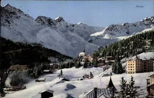 Ak Arosa Kanton Graubünden Schweiz, Panorama, Winter