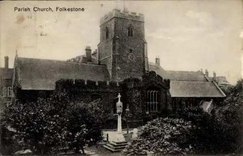 Ak Folkestone Kent England, Pfarrkirche