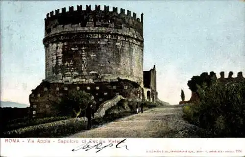 Ak Roma Rom Lazio, Via Appia, Sepolcro di Cecilia Metella