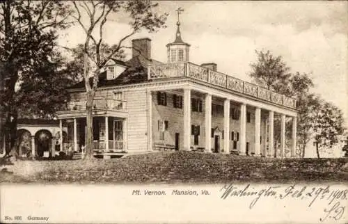Ak Mount Vernon Virginia USA, Herrenhaus, Museum