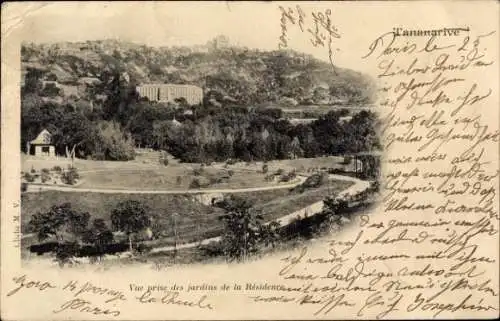 Ak Antananarivo Tananarive Madagaskar, Vue prise des Jardins de la Résidence, Panorama