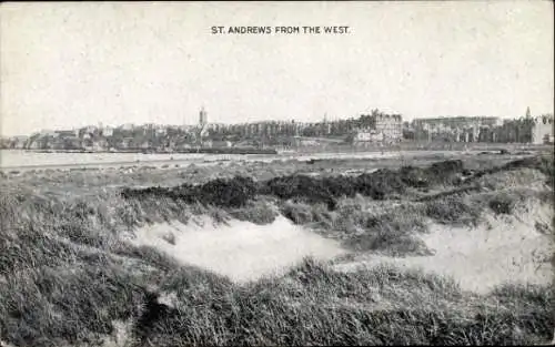 Ak St Andrews Schottland, Stadt von Westen gesehen, Dünen