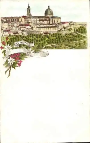 Litho Starý Hrozňatov Maria Loreto Region Karlsbad, Blick zur Stadt