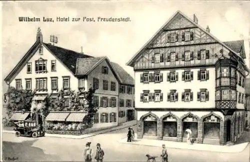 Künstler Ak Freudenstadt im Schwarzwald, Hotel zur Post