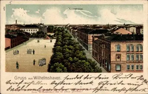 Litho Wilhelmshaven in Niedersachsen, Roonstraße, Teilansicht der Stadt