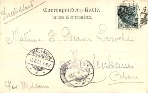 Ak Trento Trient Südtirol, Piazza del Duomo colla fontana e Via Larga