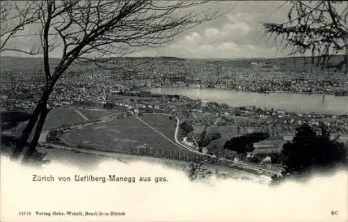 Ak Zürich Stadt Schweiz, Uetliberg-Manegg, Gesamtansicht
