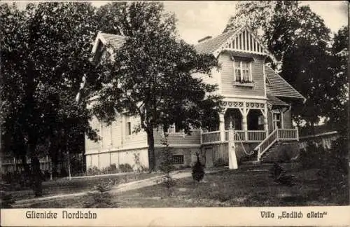 Ak Glienicke Nordbahn bei Hermsdorf in Brandenburg, Villa Endlich allein