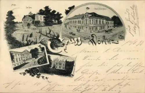 Litho Oranienbaum Wörlitz in Anhalt, Hotel, Schloss