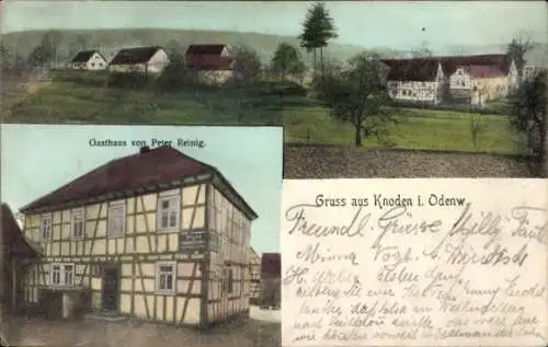 Ak Knoden Lautertal im Odenwald, Totalansicht, Gasthaus