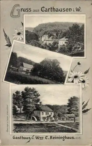 Ak Carthausen Halver im Märkischen Kreis, Gasthaus, Ortsansichten