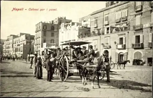 Ak Napoli Neapel Campania, Calessi per i paesi, Kutschenpartie