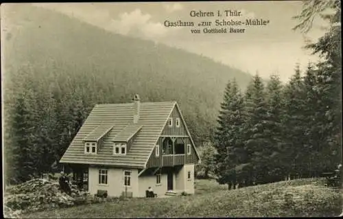 Ak Gehren Ilmenau in Thüringen, Gasthaus zur Schobse Mühle