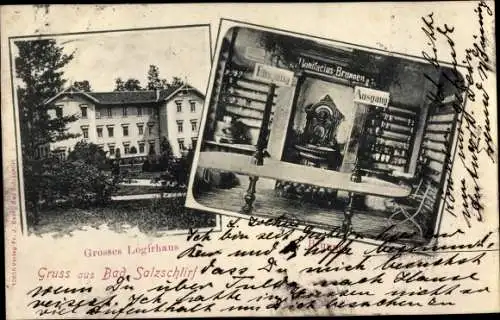 Ak Bad Salzschlirf in Hessen, Großes Logierhaus, Bonifacius Brunnen