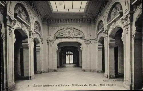 Ak Paris XIII., Ecole Nationale d'Arts et Metiers de Paris, Hall d'Entree