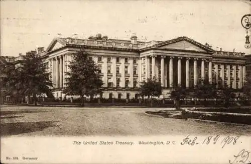 Ak Washington DC USA, Das Finanzministerium der Vereinigten Staaten