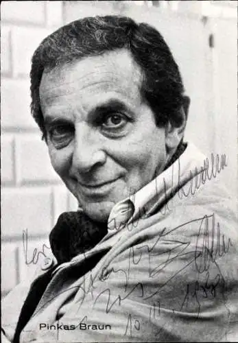 Ak Schauspieler Pinkas Braun, Portrait, Autogramm